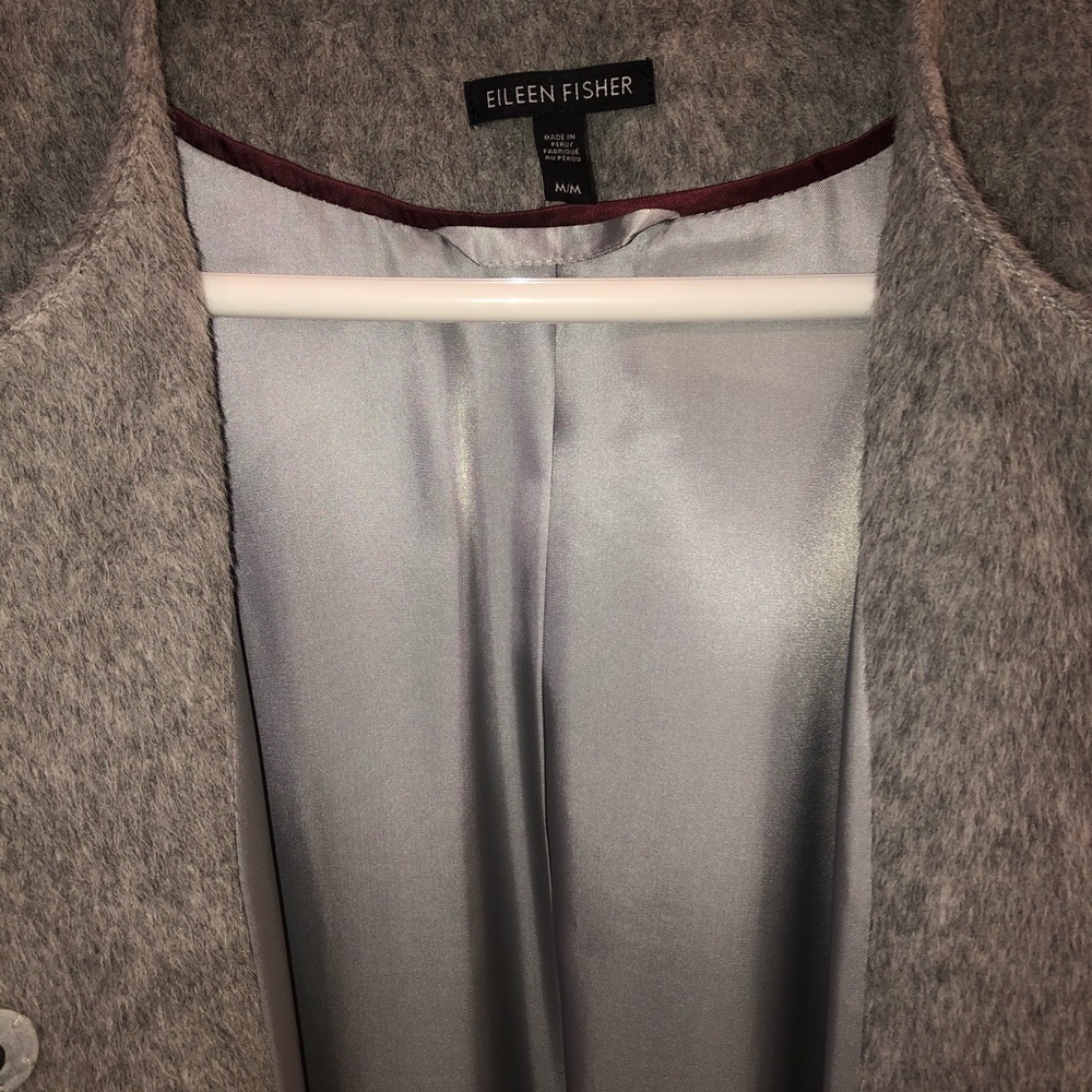 SOLD! New Eileen Fisher Suri Alpaca Coat in Grey - Picture 8 of 8